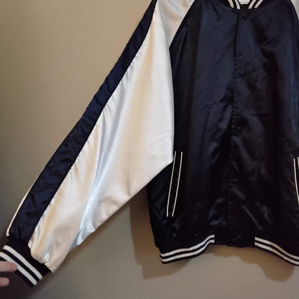Vintage Penmans Navy White Satin Sukajan Souvenir Bomber Jacket – Size Large EUC - Picture 6 of 12